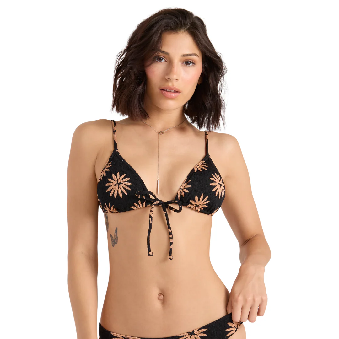 Volcom Women's Bright & Sol Tie Front Triangle - Black Bronze